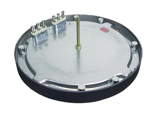 Kogeplade ø 400mm 5000W 400V Tilslutning 2x 3 skrueklemmer med støbt kant