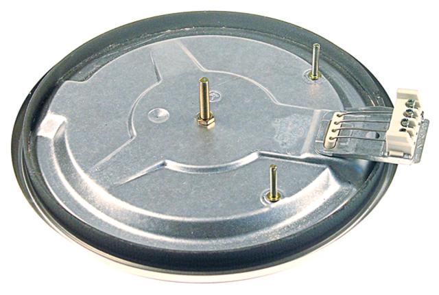Kogeplade ø 220mm 2000W 230V Tilslutning 4 skrueklemmer med 8mm overløbskant