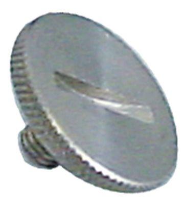 Rouletteret skrue Gevind M5 CNS ø 20mm H 3mm Gevind L 7mm