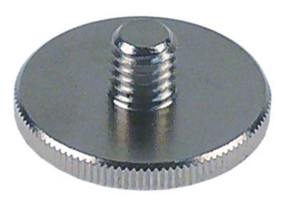 Rouletteret skrue Gevind M6 CNS ø 22mm H 9mm Gevind L 4mm VPE 1Stk.