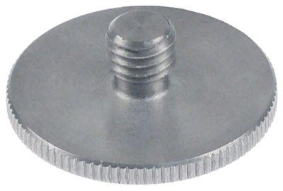 Rouletteret skrue Gevind M8x1,25 CNS ø 30mm H 3mm IP nede Gevind L 8mm