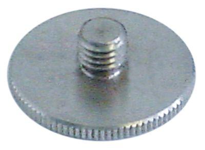 Rouletteret skrue Gevind M8 CNS ø 30mm H 3mm IP oppe Gevind L 8mm