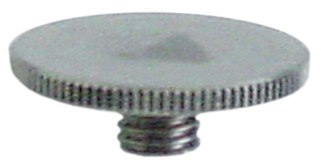 Rouletteret skrue Gevind M8 CNS ø 30mm H 3mm IP oppe Gevind L 8mm