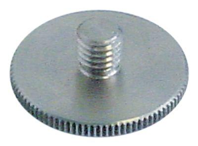 Rouletteret skrue Gevind M8 CNS ø 30mm H 3mm Gevind L 8mm