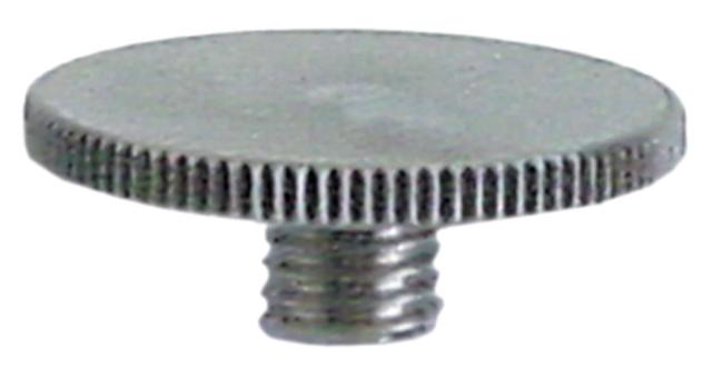 Rouletteret skrue Gevind M8 CNS ø 30mm H 3mm Gevind L 8mm