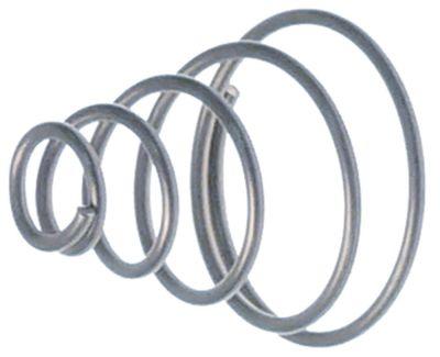Trykfjeder ø 6/14mm L 15mm Trådtykkelse ø 1mm D1 ø 6mm D2 ø 14mm Vindinger 4
