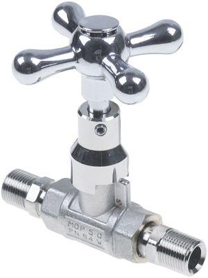 Kuglehane komplet med stjernegreb H 84mm L 101mm B 26mm Akse ø 75mm Indløbshane AG 3/8