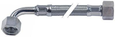 Fleksibel slange CNS-væv lige-bøjet DN10 L 1000mm Arbejdstryk 10bar Pladstryk 95bar Tilladels