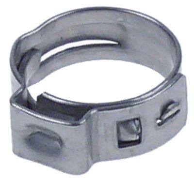 Slangeklemme 9.6 til 11.3 mm. 1 sidetRustfrit stål W4 pose a 20 stk.