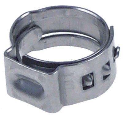 Slangeklemme 9.8 til 12.3 mm. 1 sidetRustfrit stål W4 pose a 20 stk.