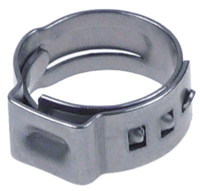 Slangeklemme 11.3 til 13.8 mm. 1 sidetRustfrit stål W4 pose a 20 stk.