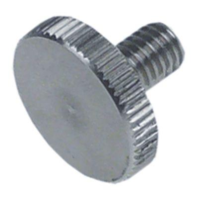 Rouletteret skrue Gevind M6 CNS ø 18mm H 4mm Gevind L 10mm