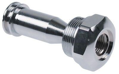 Dyseholder Gevind M30x1,5 Messing forkromet ø 25mm L 66mm SW 36 IG 1 M6 IG M16x1,5 Samlet længde