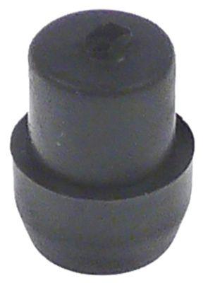 Fod Gummi ø 14mm H 9mm Indbygning ø 12mm Boring ø 3mm Samlet højde 20mm VPE 1 Stk.