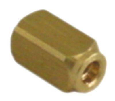 Bolt Gevind M3 Messing H 6mm L 12mm B 6mm firkant Gevind L 10mm