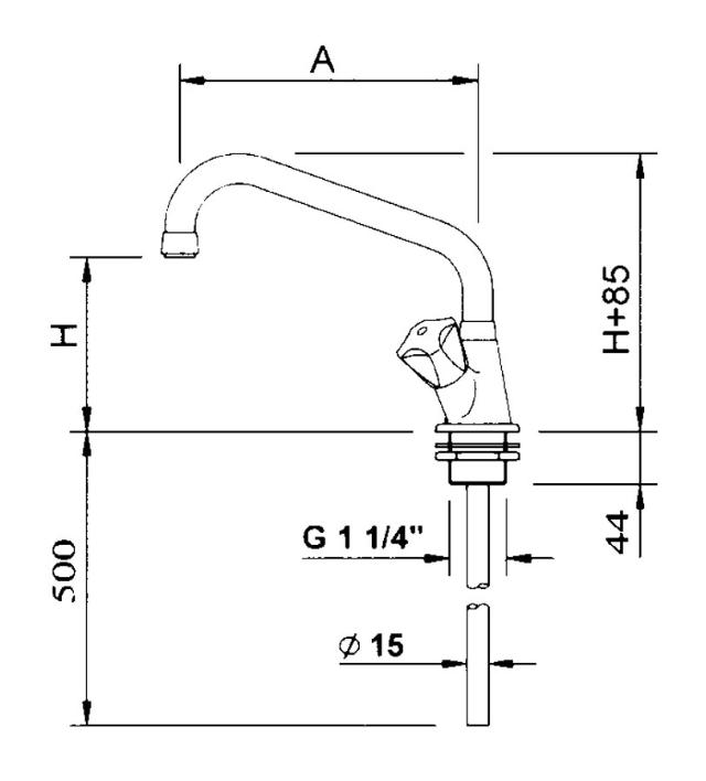 Et-huls blandingsbatteri Armatur 1¼