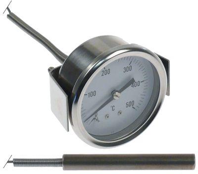 Termometer Kapillærrør 700mm Føler ø 8mm Indbygning ø 60mm T.maks. 500°C Føler L 100mm