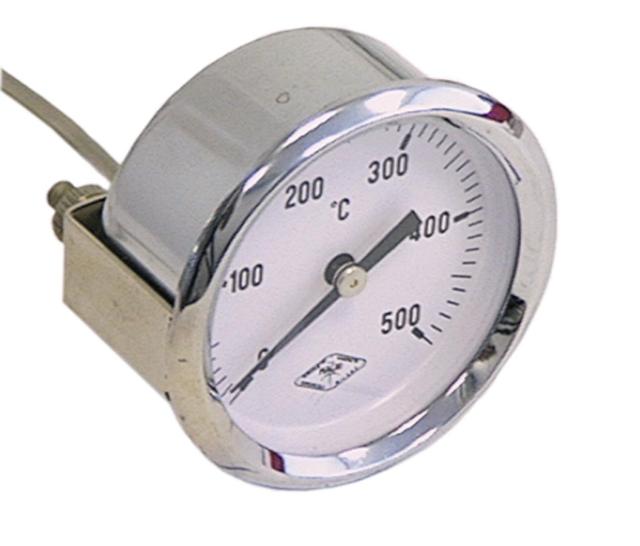 Termometer Kapillærrør 700mm Føler ø 8mm Indbygning ø 60mm T.maks. 500°C Føler L 100mm