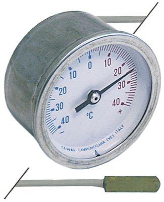 Termometer Kapillærrør 1500mm Føler ø 6mm Indbygning ø 52mm T.maks. 40°C Føler L 30mm