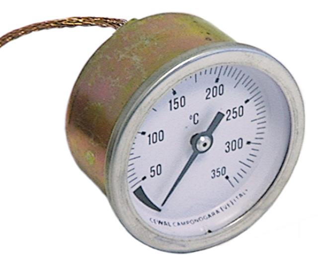Termometer Kapillærrør 1450mm Føler ø 65mm Indbygning ø 52mm T.maks. 350°C Føler L 22mm