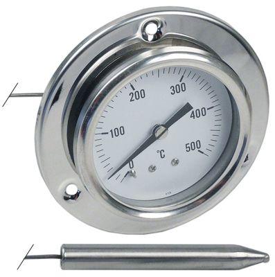 Termometer Kapillærrør 1000mm Føler ø 8mm Indbygning ø 60mm T.maks. 500°C Føler L 100mm