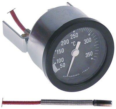 Termometer Kapillærrør 1700mm Føler ø 6mm Indbygning ø 52mm T.maks. 350°C Føler L 17mm