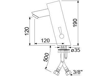 Sensorarmatur Batteridrevet Tilslutning 3/8