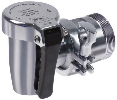 Tømningshane Messing forkromet konisk tætnende A 112mm B 50mm AG M60x2mm