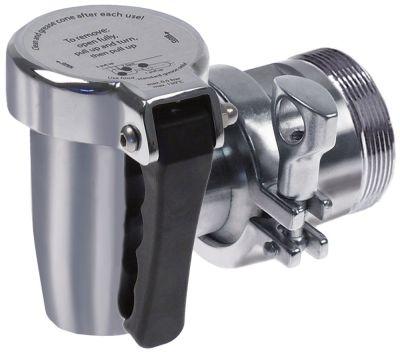 Tømningshane Messing forkromet konisk tætnende A 112mm B 50mm AG M68x3mm