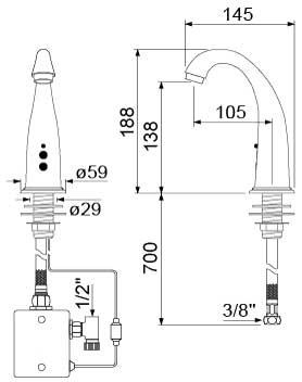 Sensorarmatur til strømforsynings- eller batteridrift HF-502