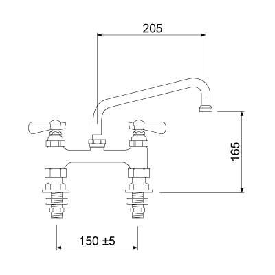 To-huls blandingsbatteri GEV Serie PREMIUM AMERICAN Style Armatur