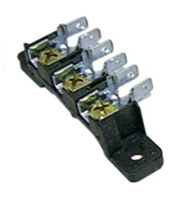 Strømforsyningsklemme Tilslutning M6/fladstik 6,3 mm 3-polet