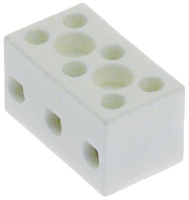Porcelænklemme 3-polet 25mm² maks. 10A maks 250V L 32mm B 175mm H 155mm LA 10mm