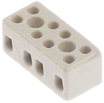 Porcelænklemme LA 18mm H 15mm L 39mm B 17mm 4-polet 25mm² BA 18mm maks 250V maks. 10A