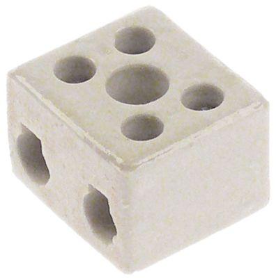 Porcelænklemme H 19mm L 23mm B 21mm 2-polet 10mm² BA  -mm maks 450V maks. 15A VPE 1 Stk.