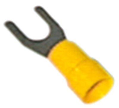 Gaffelkabelsko Cu gal Sn gul T.maks. 75°C 4,0-6,0mm² Størrelse M5 ø5,3mm Isolering PVC