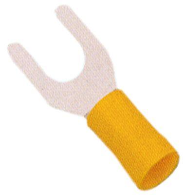 Gaffelkabelsko Cu gal Sn gul T.maks. 75°C 4,0-6,0mm² Størrelse M6 ø6,5mm Isolering PVC