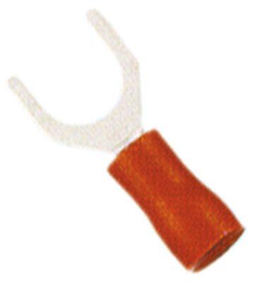Gaffelkabelsko Cu gal Sn rød T.maks. 75°C 0,5-1,5mm² Størrelse M6 ø6,5mm Isolering PVC