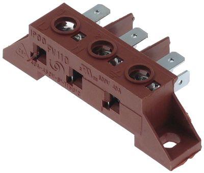 Strømforsyningsklemme Tilslutning ø6mm² / F6,3 3-polet Temp.best. 150°C maks 450V maks. 41A