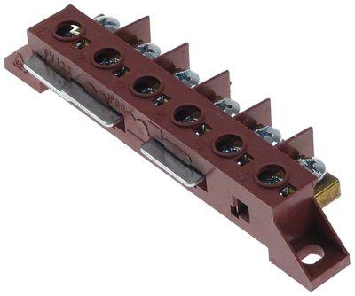 Strømforsyningsklemme Tilslutning M6/M6 LA 122mm 6-polet Temp.best. 150°C maks 400V maks. 40A