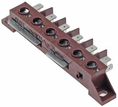Strømforsyningsklemme Tilslutning ø6mm² / F6,3 6-polet Temp.best. 150°C maks 450V maks. 40A