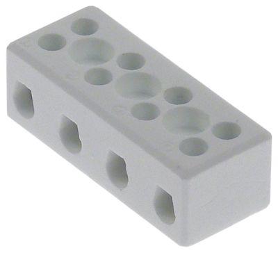 Porcelænklemme LA 15mm H 17mm L 53mm B 21mm T.maks. 200°C 4-polet 10mm² maks 450V maks. 57A