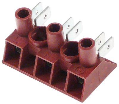 Strømforsyningsklemme Tilslutning ø2,5mm² / F6,3 3-polet Temp.best. 150°C maks 450V maks. 25A