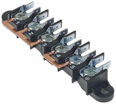 Strømforsyningsklemme Tilslutning Fladstik 6,3 mm 6-polet Temp.best. 150°C maks 450V maks. 40A