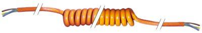 Spiralkabel 15mm² 3-polet orange L 500mm uden stik Ekspansion 5:1 Stiktype  - T.maks. 70°C