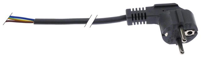 device cable 0,75 mm² 3 -poles l 2000 mm 16 a grey qty 5 pc