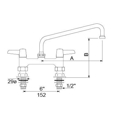 To-huls blandingsbatteri GEV Serie CLASSIC AMERICAN Style Keramikoverdel