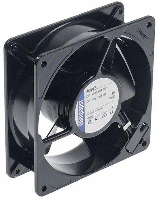 Aksialventilator 230VAC 18W L 119mm B 119mm H 38mm Leje Kugleleje Tilslutning Fladstik 2,8mm Met