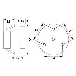 Varmluftventilator Type Ventilatorhjul fra CNS 220-240V 50/60Hz 40W L1 65mm L2 15mm L3 20mm