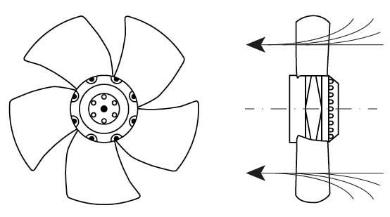 Aksialventilator WEIGUANG 50/52W 230V ø 290mm 1380/1650o/min Tilslutning til tilslutningsboks